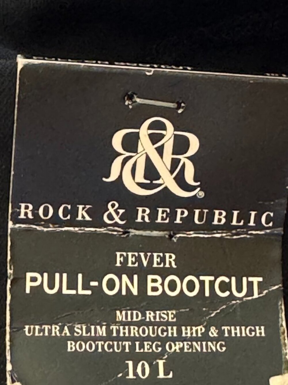 NEW Rock & Republic Black Fever Pull On Jeans Bootcut Tall 5 Pocket Goth 10 Long - Picture 16 of 16
